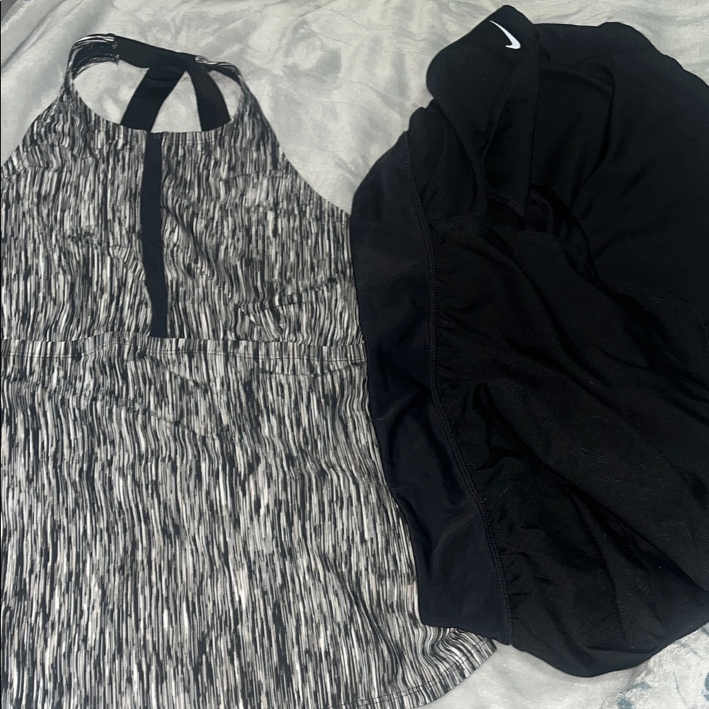 Nike Black and White Backless Swimwear